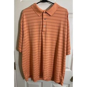 Roundtree An Yorke Performance Orange Stripped Lightweight Polo Size 2 XT